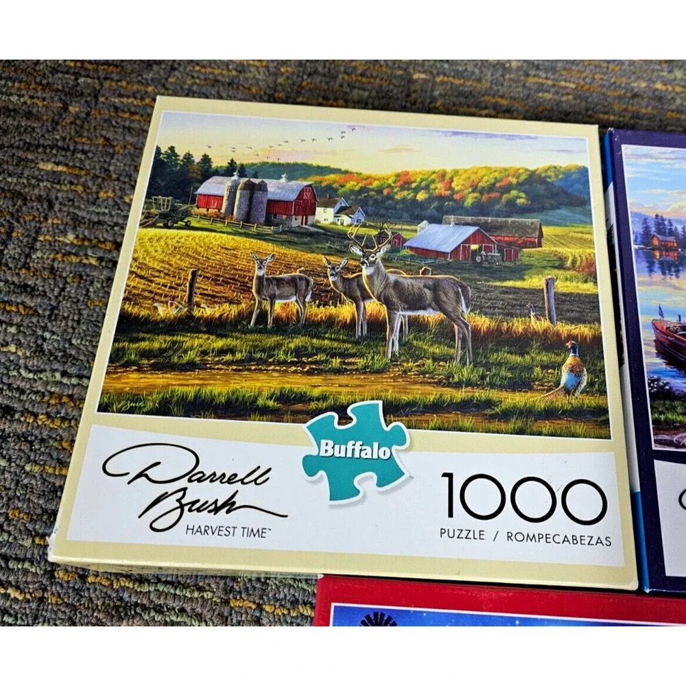 Puzzle Lot of 3 Complete! Darrell Bush Puzzle Farm - Christmas Farm & Lake